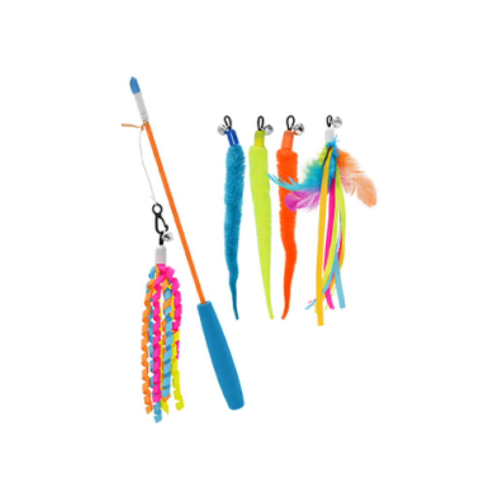 Multipet Cat Teaser with Interchangeable Attachments Cat Toy