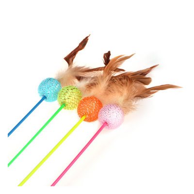 Wonder Pet Ball Feather Teaser Cat Toy