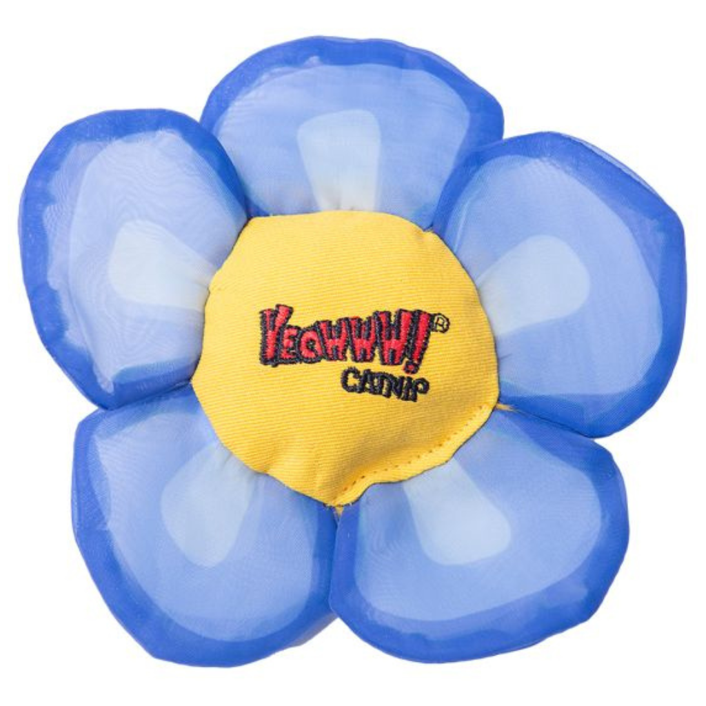 Yeowww! Daisy Flower Tops Blue Cat Toy