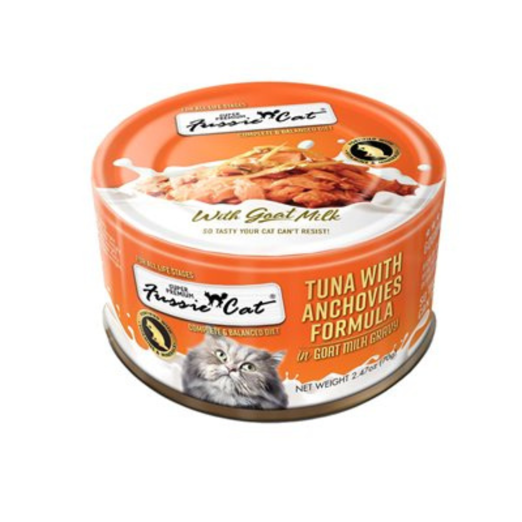 Fussie Cat Premium Tuna with Anchovies in Goats Milk Cat Can