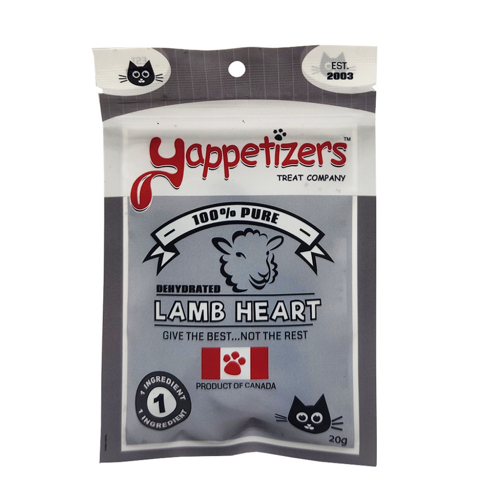Yappetizers Dehydrated Lamb Heart Cat Treats