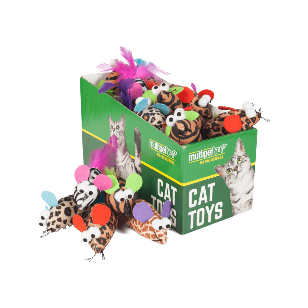 Multipet Safari Feather Mouse Cat Toy
