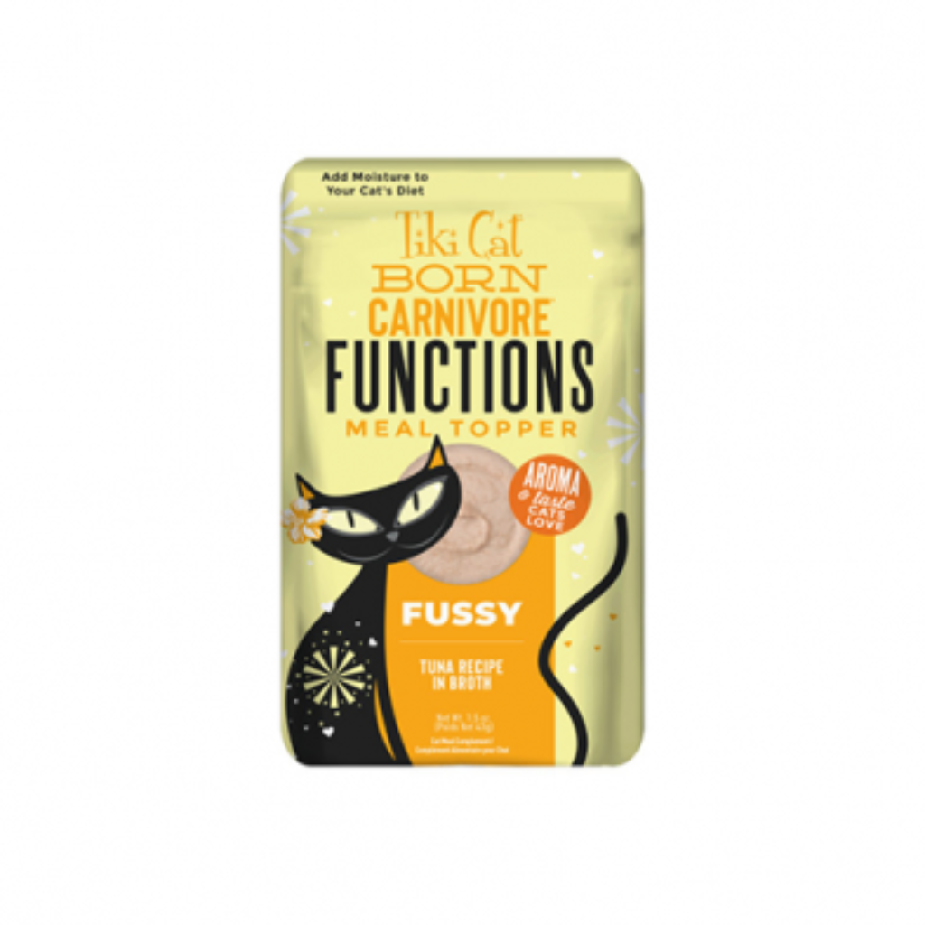 Tiki Cat Born Carnivore Fussy Tuna Recipe in Broth Functions Meal Topper for Cats