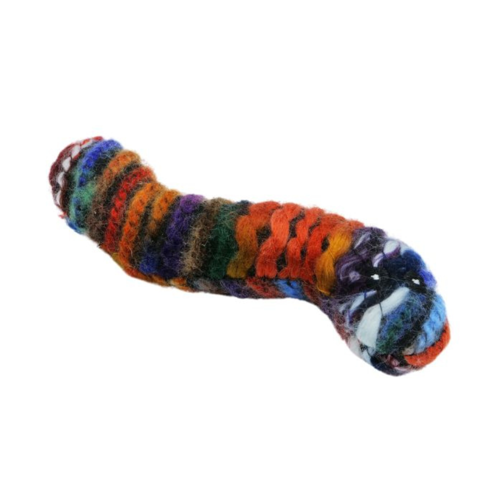 Bud'Z Multicolour Wool Worm Cat Toy