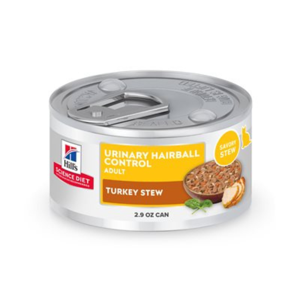 Hill's Science Diet Adult Urinary Hairball Control Turkey & Vegetable Stew Cat Can