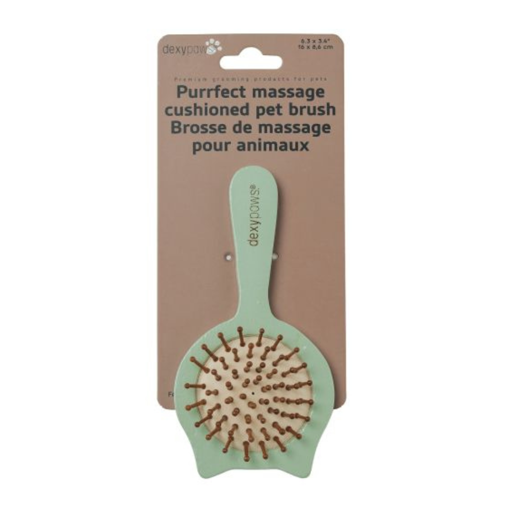 Dexypaws Purrfect Massage Cat Shaped Cushioned Brush