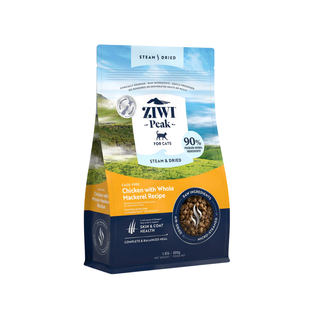 ZIWI Peak Steam Dried Chicken with Whole Mackerel Recipe for Cats