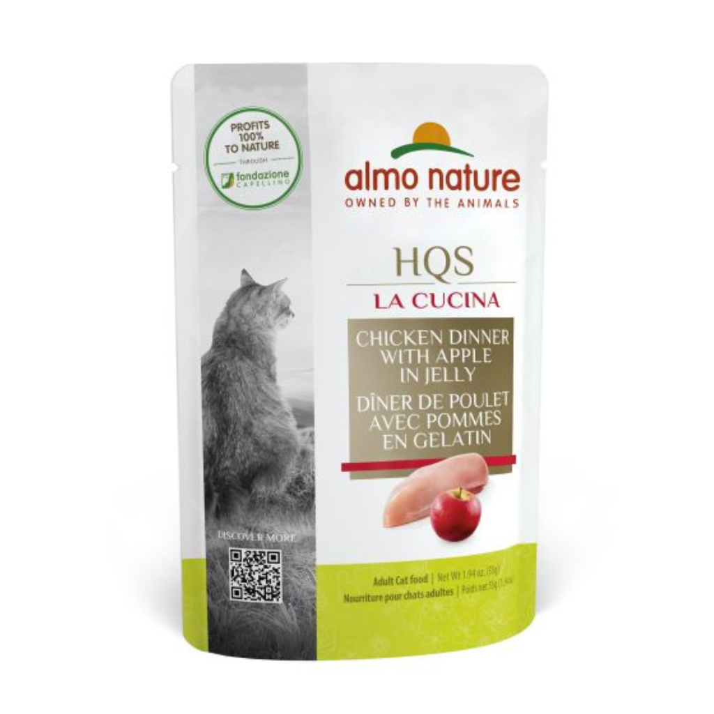 Almo Nature HQS La Cucina - Chicken Dinner with Apple in gravy Cat Pouch