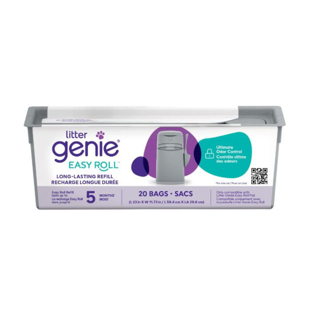 Angelcare Litter Genie Easy Roll Long-Lasting Refill, 20 Bags (Up To 5 Months)