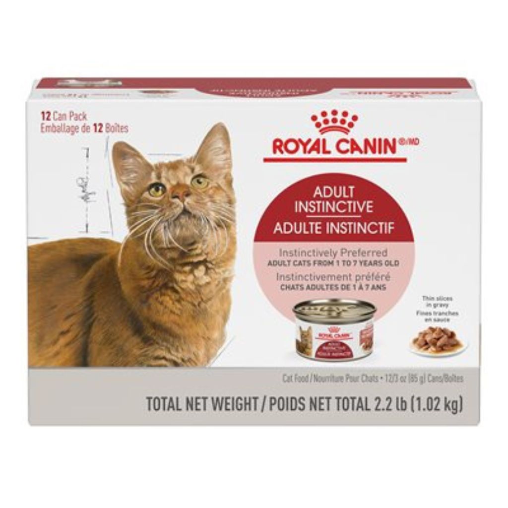 Royal Canin Adult Instinctive Thin Slices in Gravy Cat Cans 12 Pack