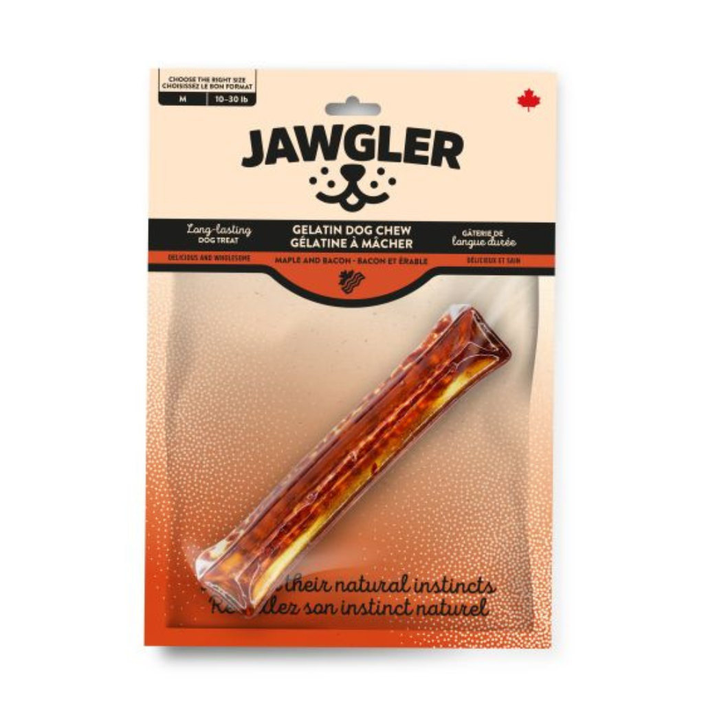 Jawgler Gelatin Bacon/Maple Dog Chew - Medium