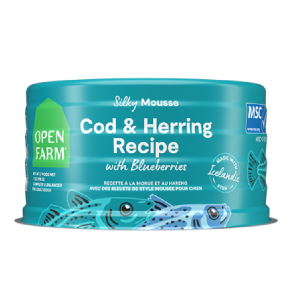 Open Farm Silky Mousse Cod & Herring Recipe with Blueberries Wet Dog Food