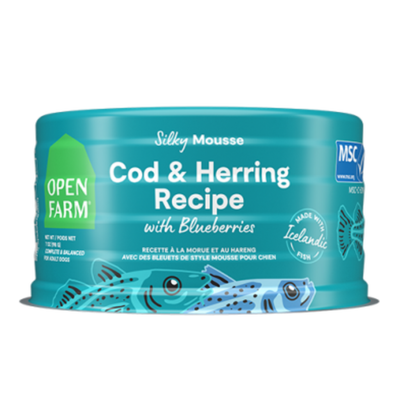 Open Farm Silky Mousse Cod & Herring Recipe with Blueberries Wet Dog Food