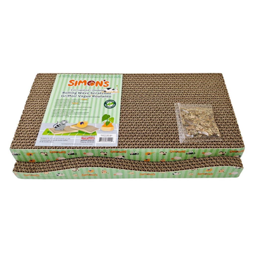 Simon's Corrugated Wave Scratcher Pair w/Catnip