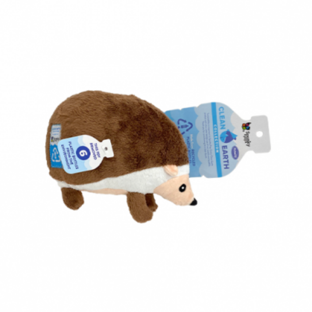 Spunky Pup Clean Earth Plush Hedgehog Large Dog Toy