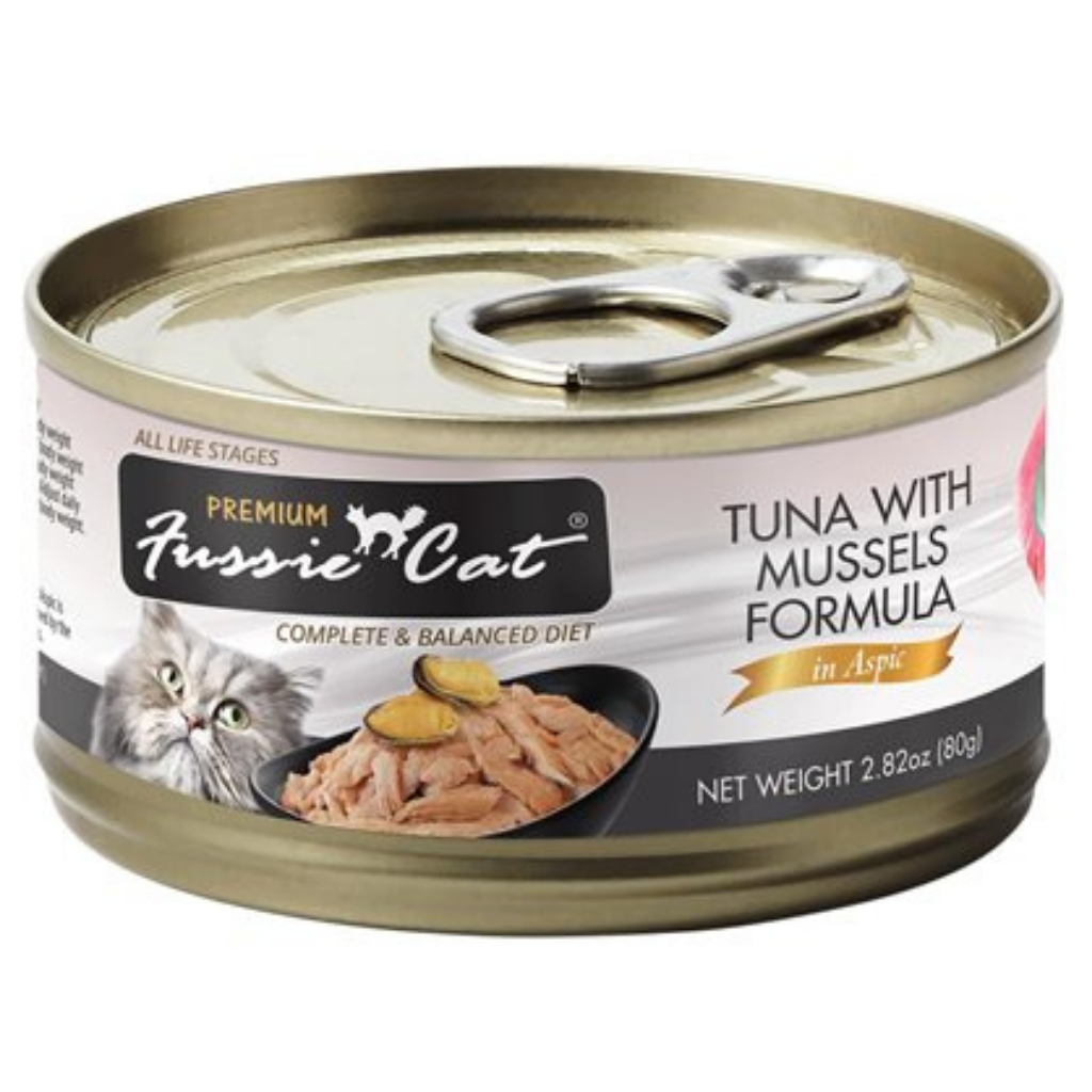 Fussie Cat Premium Tuna with Mussels Formula in Aspic Cat Can