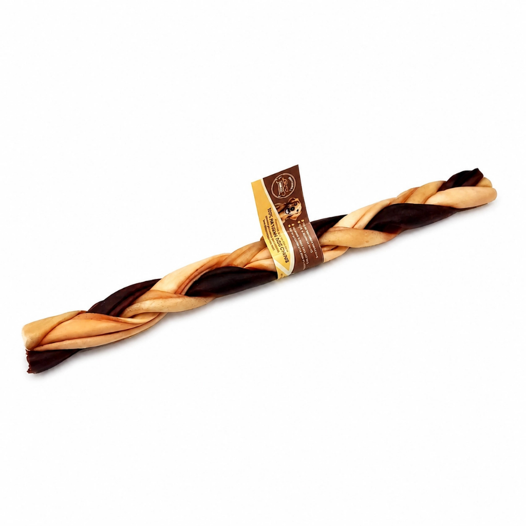 Munchie Bones Braided Beef Collagen Stick Brown/Natural 12"