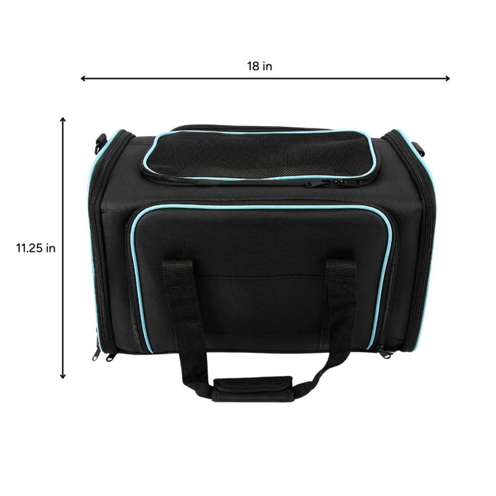 Brookband Foldable Soft Pet Carrier - Blue & Black