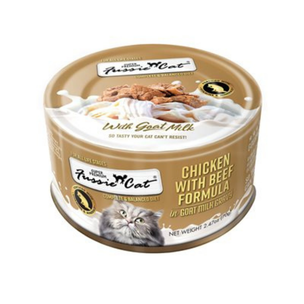 Fussie Cat Premium Chicken with Beef in Goat Milk Cat Can