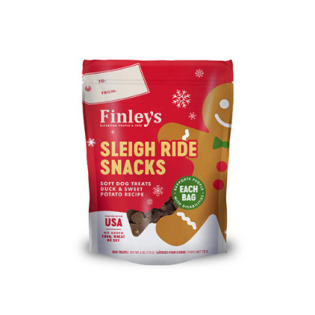 Finley's HOLIDAY Sleigh Ride Snacks Duck & Sweet Potato Recipe Soft Dog Treats