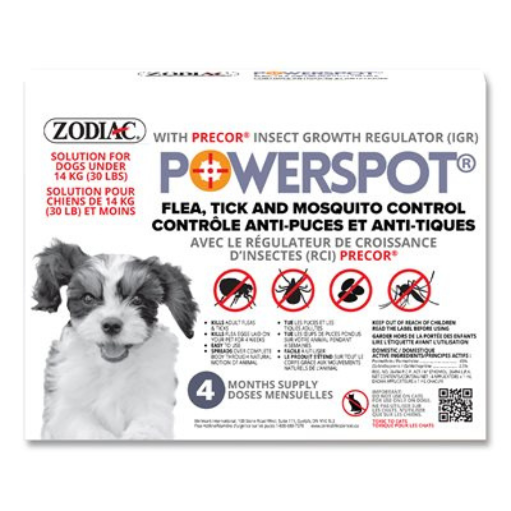 Zodiac PowerSpot Flea & Tick Control for Dogs Under 30 lbs