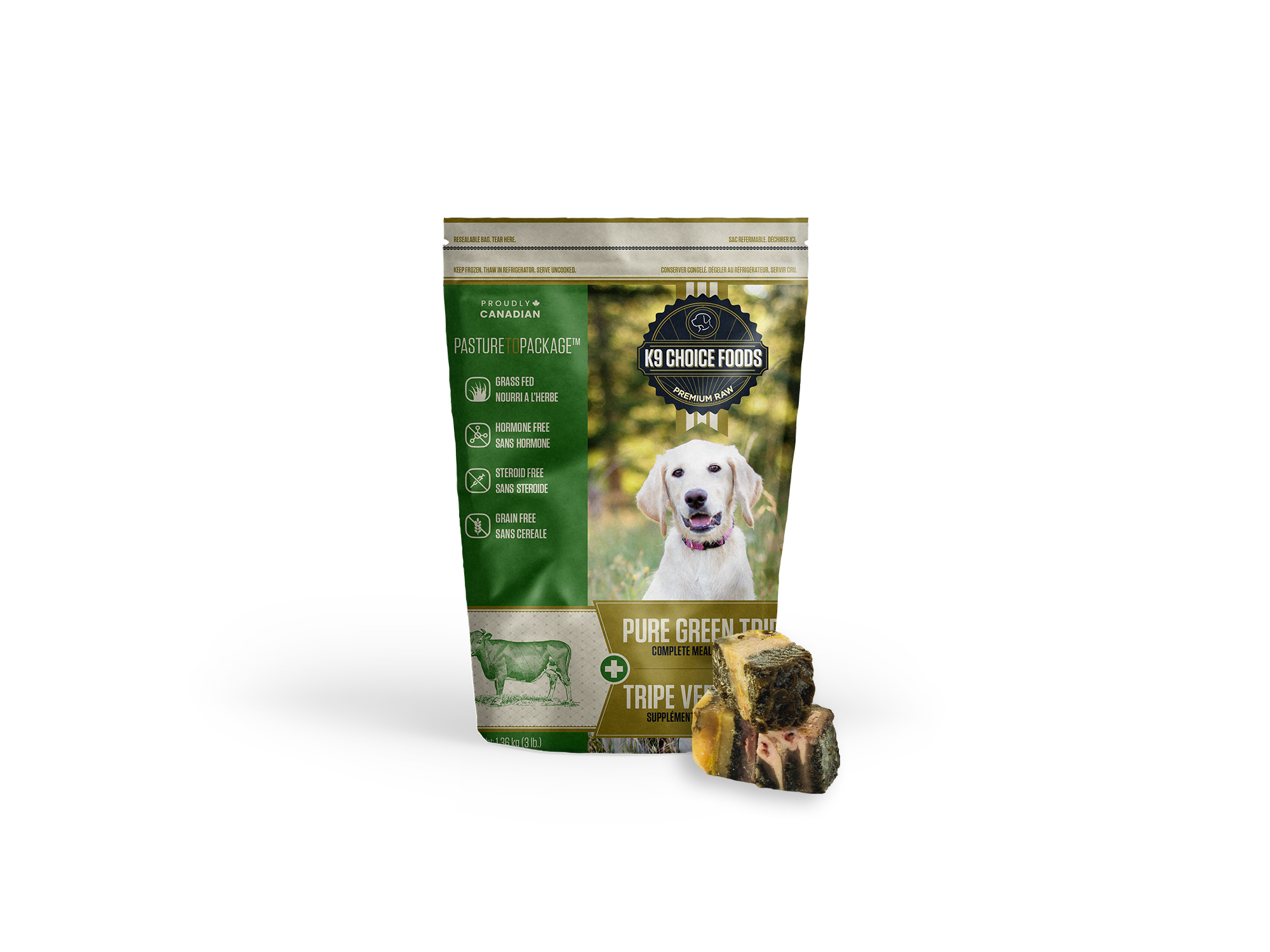 K9 Choice Foods Frozen Pure Green Tripe for Dogs