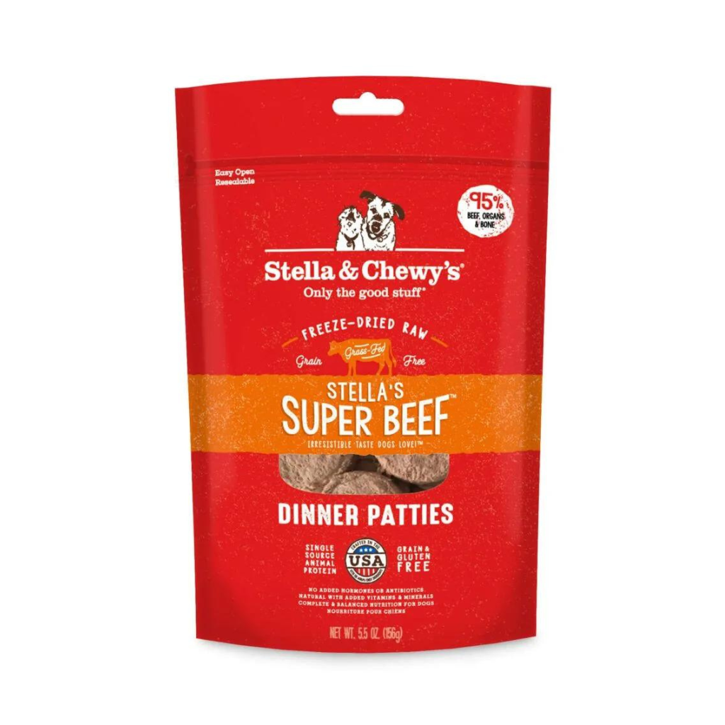 Stella & Chewy's Stella's Super Beef Recipe Freeze-Dried Raw Dinner Patties for Dogs