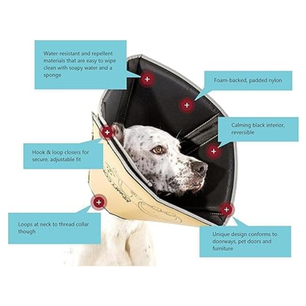 The Comfy Cone Pet Recovery Collar - Black