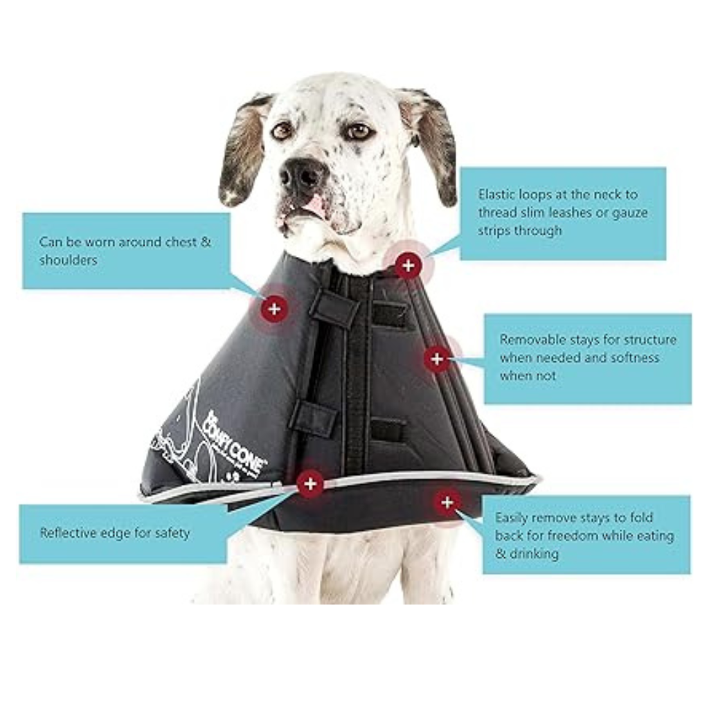 The Comfy Cone Pet Recovery Collar - Black