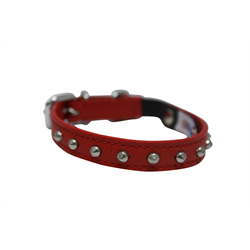 Angel Leather Cat Collar Studded 10"