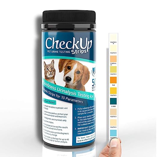 CheckUP Pet Wellness Urinalysis Testing Kit 10 in 1 Urine Testing for Cats & Dogs