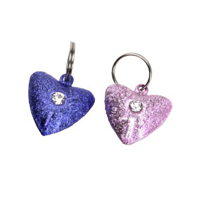 Coastal Pet Frosted Hearts Designer Cat Bells Female Heart Purple/Pink