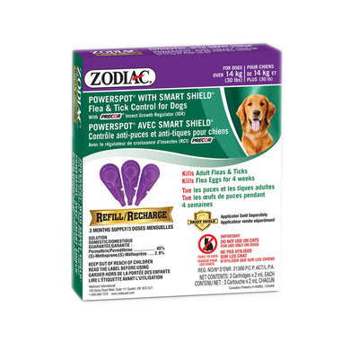 Zodiac Smart Shield Powerspot Dog Over 30lb Refill