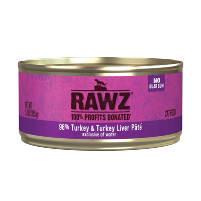 RAWZ Cat Can 96% Turkey and Turkey Liver Pate Cat Can