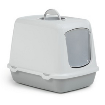 Savic Oscar Grey & White Hooded Litter Box