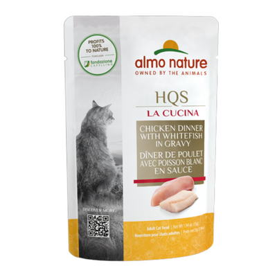 Almo Nature HQS La Cucina - Chicken Dinner with Whitefish in gravy Cat Pouch