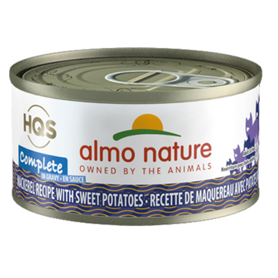 Almo Nature HQS Complete - Mackerel Recipe with Sweet Potatoes in Gravy Cat Can