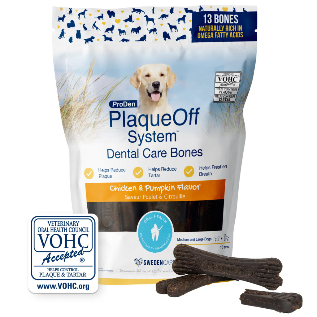 ProDen PlaqueOff Dental Care Bones for Dogs - Chicken & Pumpkin Flavor