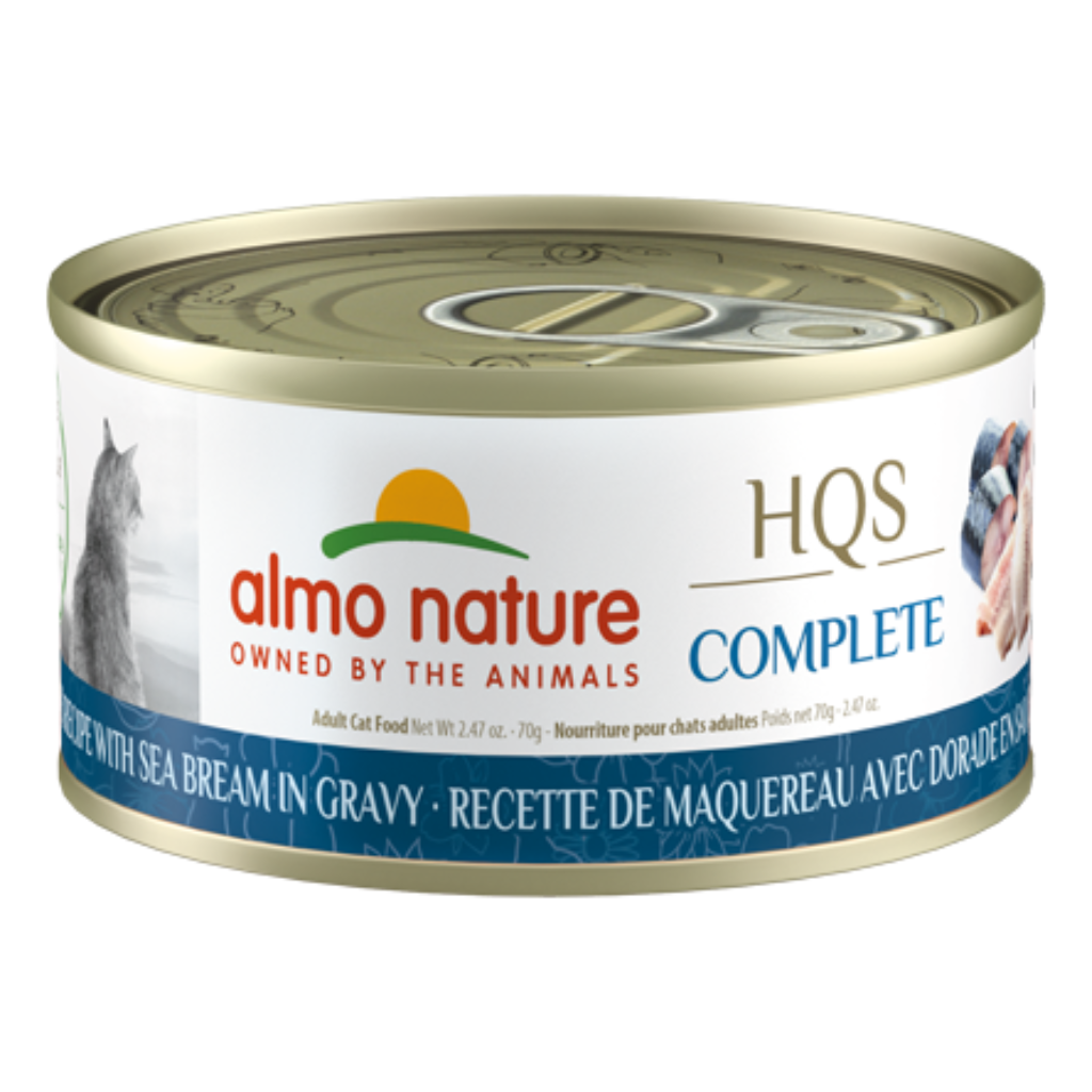 Almo Nature HQS Complete - Mackerel Recipe with Sea Bream in Gravy Cat Can