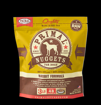 Primal Raw Frozen Rabbit Nuggets Dog Food