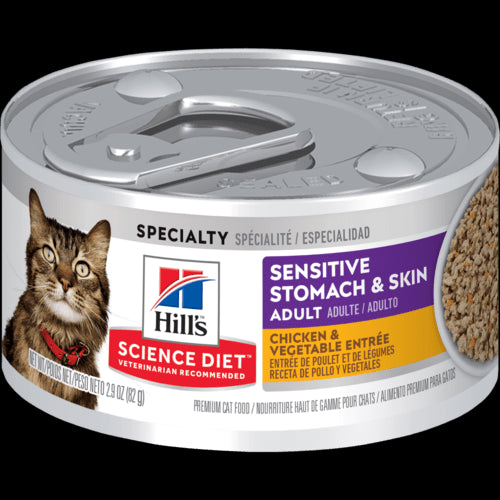Hill's Science Diet Feline Sensitive Stomach & Skin Chicken & Vegetable Entrée Can