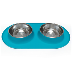 Messy Mutts Double Silicone Feeder with Stainless Bowls 1.5 Cups