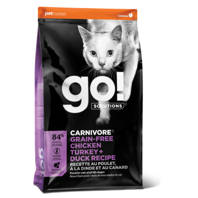 Go! Solutions Carnivore Grain Free Chicken, Turkey Duck Cat Food