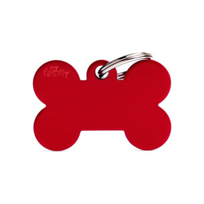 My Family Engravable Tags - Basic Big Aluminum Red Bone