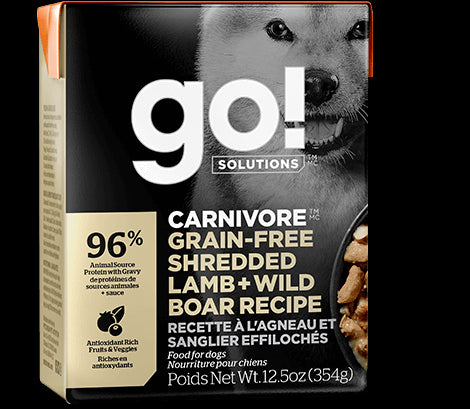 Go! Solutions Carnivore Tetra Shredded Lamb & Wild Boar Recipe