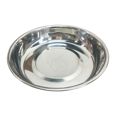 Messy Cats Stainless Steel Saucer Shaped Cat Bowl