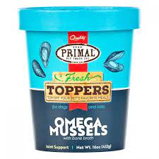 Primal Frozen Omega Mussels Fresh Topper for Cats and Dogs