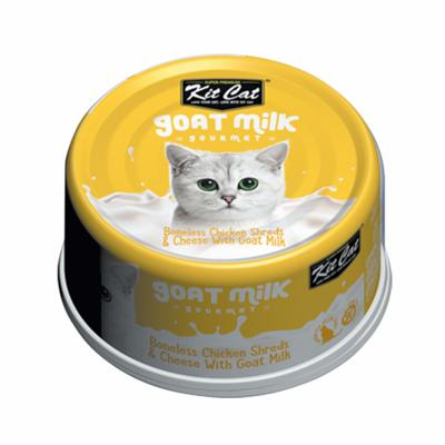 Kit Cat Goat Milk Gourmet - Boneless Chicken Shreds & Cheese with Goat Milk Cat Can