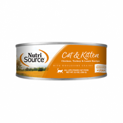 NutriSource Chicken, Turkey & Lamb Formula Cat Can