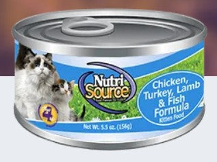 NutriSource Chicken, Turkey & Lamb Formula Wet Cat Food